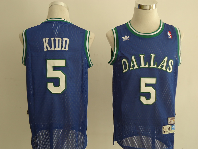  NBA Dallas Mavericks 5 Jason Kidd Retro Swingman Road Blue Jersey
